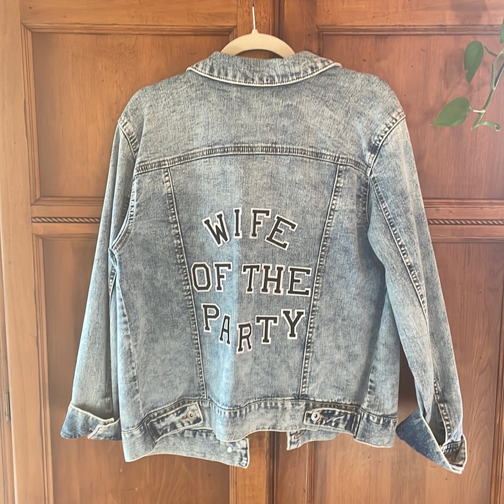 Bridal “Wife of the Party” vintage oversized denim jacket
